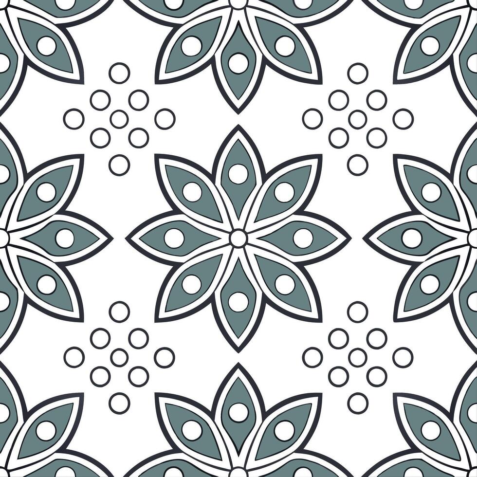Scandinavian folk patterns and traditional motifs seamless tile pattern with cool neutrals vector