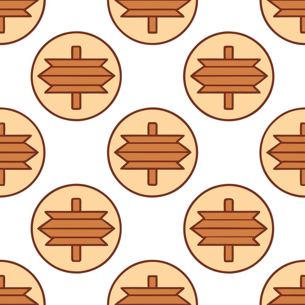Rustic wooden signs seamless tile pattern with autumn quotes and warm tones vector