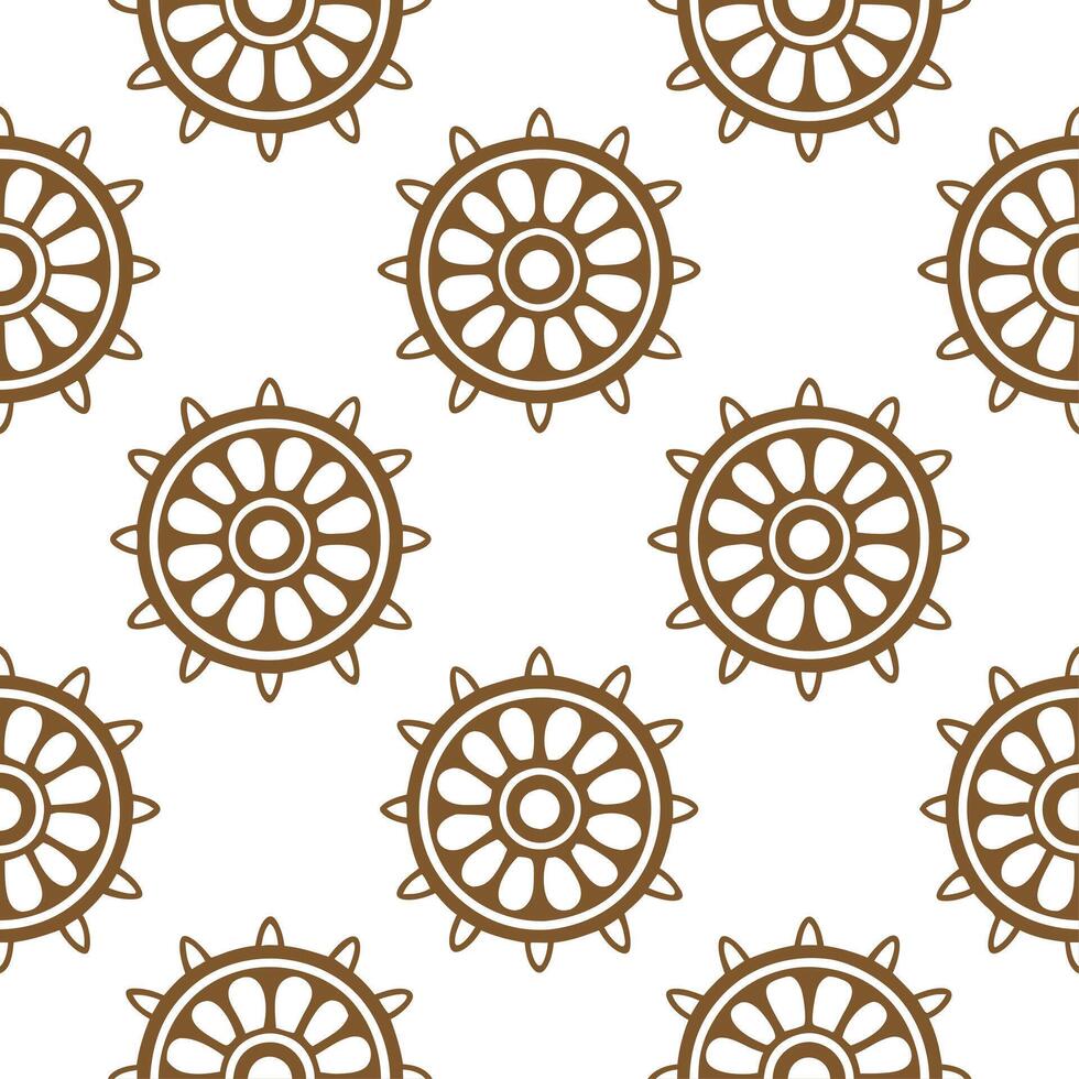 Rustic vintage medallion seamless tiles earthy tones on white background ideal for farmhouse style vector