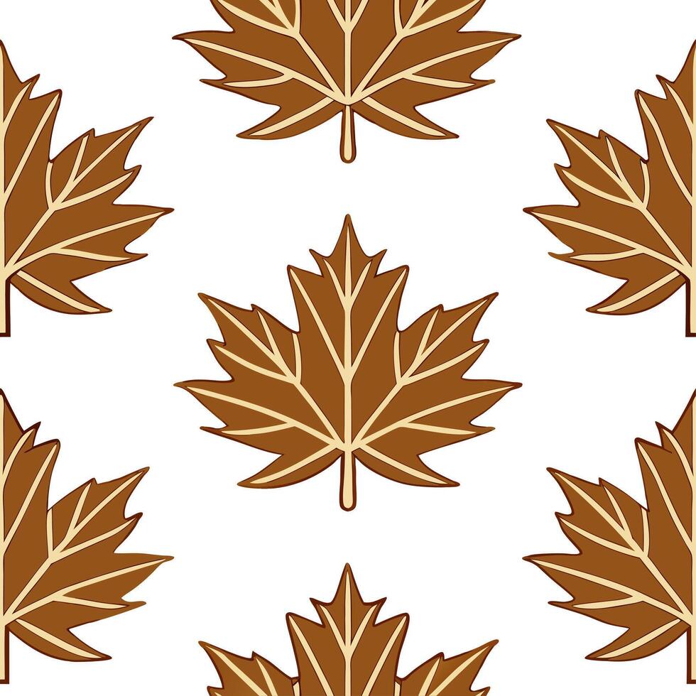 Rustic autumn leaves seamless pattern with deep earth tones and organic shapes for a natural earthy design vector