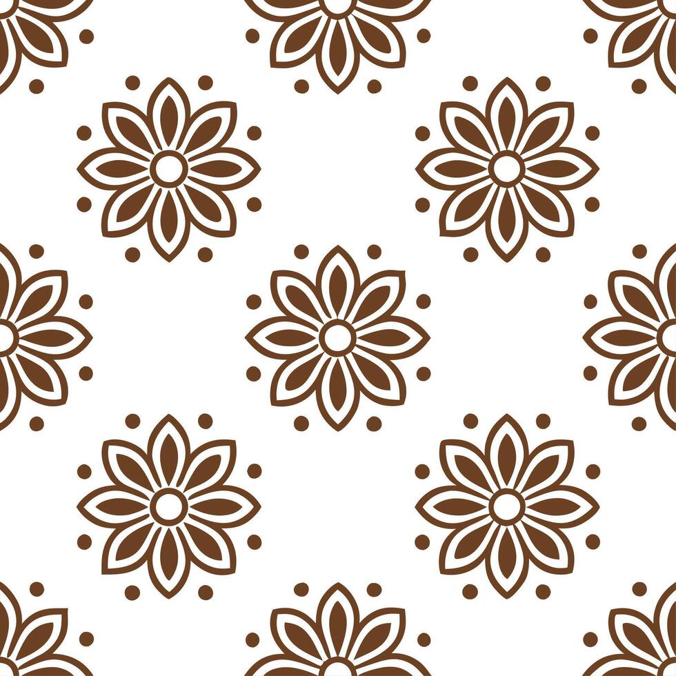 Rustic vintage embroidery seamless tiles earthy tones on white background ideal for farmhouse style vector