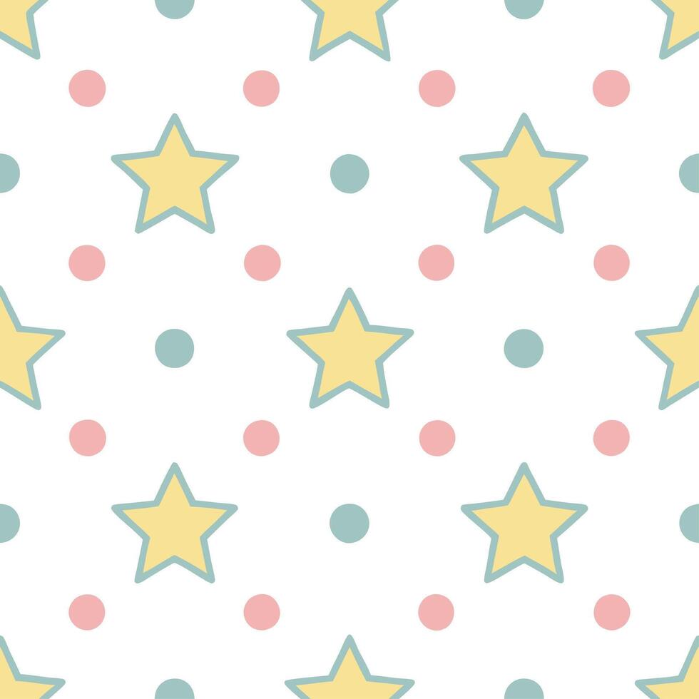 Retro polygon seamless pattern pastel colors on white background suitable for nursery decor vector