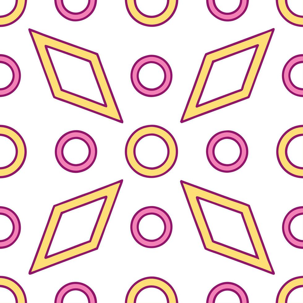 Retro geometric seamless tile pattern vibrant jewel tones on white background ideal for luxurious designs Set 3 vector