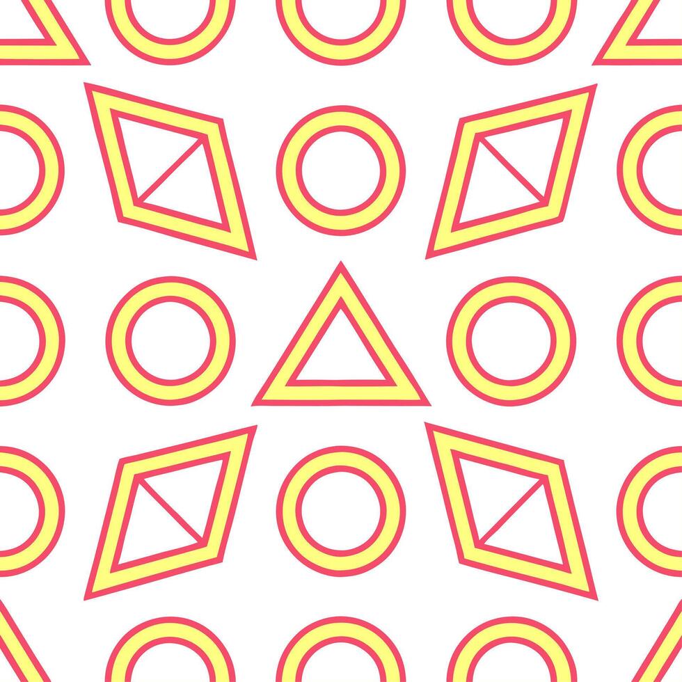 Retro geometric seamless tile pattern warm tones on white background perfect for inviting designs vector
