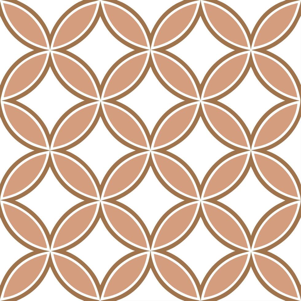 Retro geometric seamless tile pattern muted earth tones on white background ideal for natural elegance designs vector