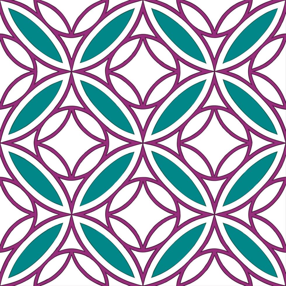 Retro geometric seamless tile pattern vibrant jewel tones on white background ideal for luxurious designs Set 2 vector