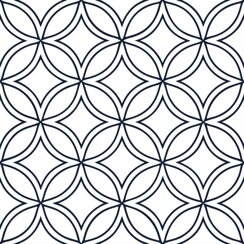Retro geometric seamless tile pattern intricate line art on white background ideal for contemporary designs Set 2 vector