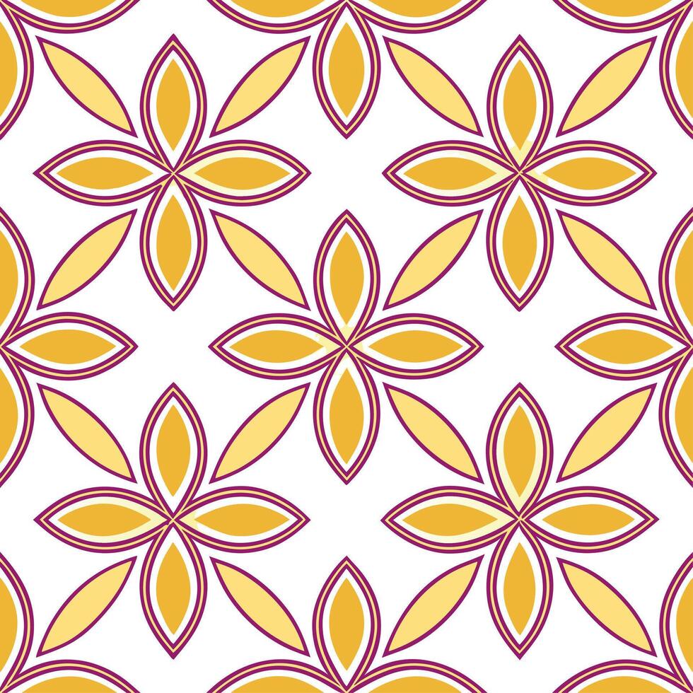 Retro geometric seamless tile pattern complementary colors on white background perfect for vibrant spaces Set 4 vector