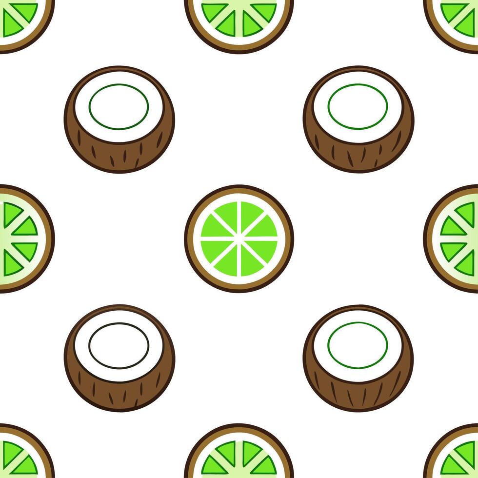 Refreshing coconut drink seamless tile pattern with a tropical flair and beach vibes vector
