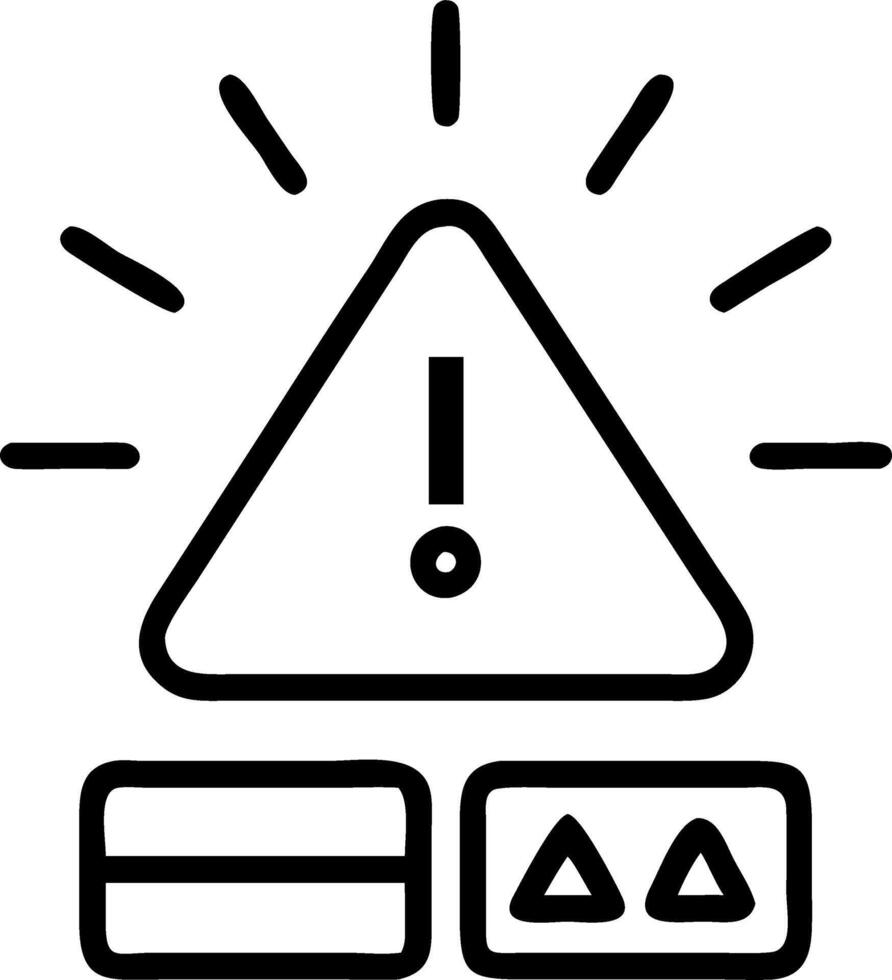 Red glowing warning icon highlighting cyber alerts to represent system issues and security notifications in IT settings vector