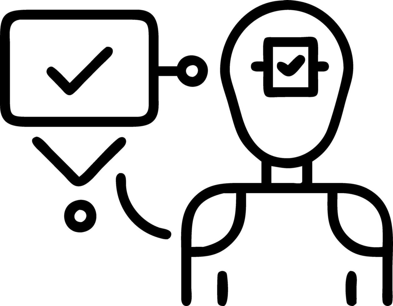 Professional ensuring ethical AI practices using a holographic interface showcasing AI ethics and compliance icons vector