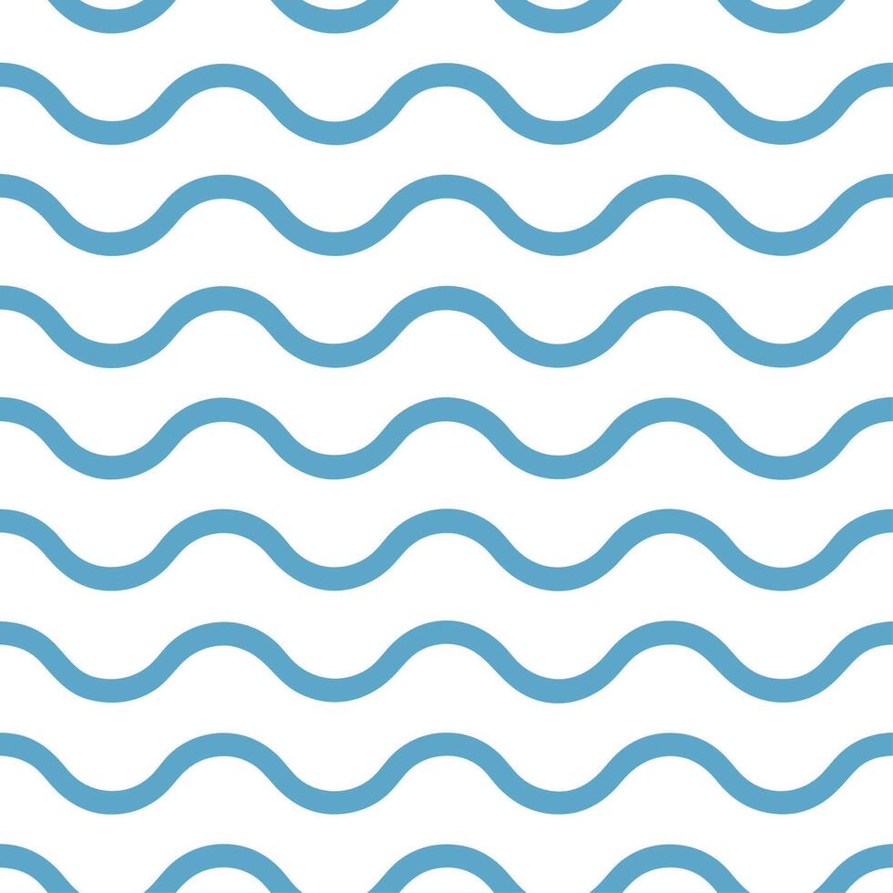 Peaceful summer waves seamless pattern with smooth rolling waves and soft blue hues for a serene beach mood vector