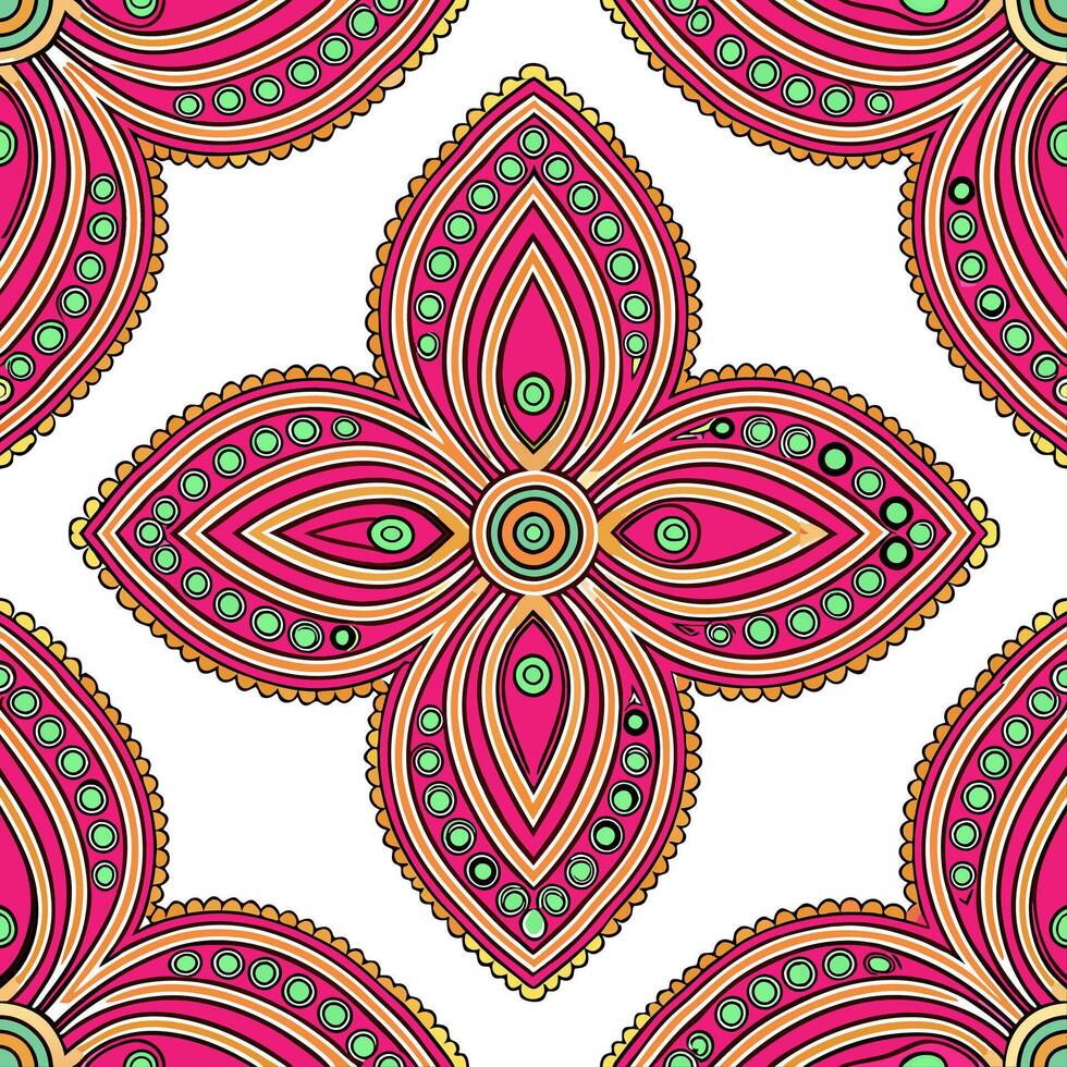 Persian floral patterns and paisleys seamless tile design with rich colors vector