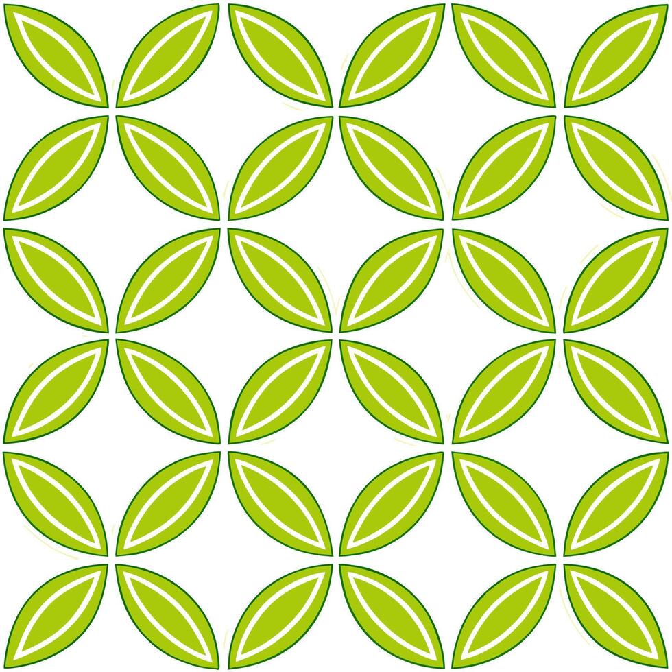 Modern spring leaves seamless pattern with geometric shapes and bright green tones for contemporary designs vector