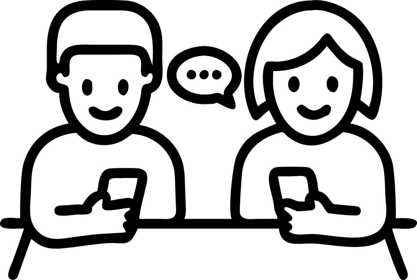 Middle aged happy couple using smartphone relaxing at living room table at home smiling mature older man and woman holding cellphone browsing internet texting message on mobile cel vector
