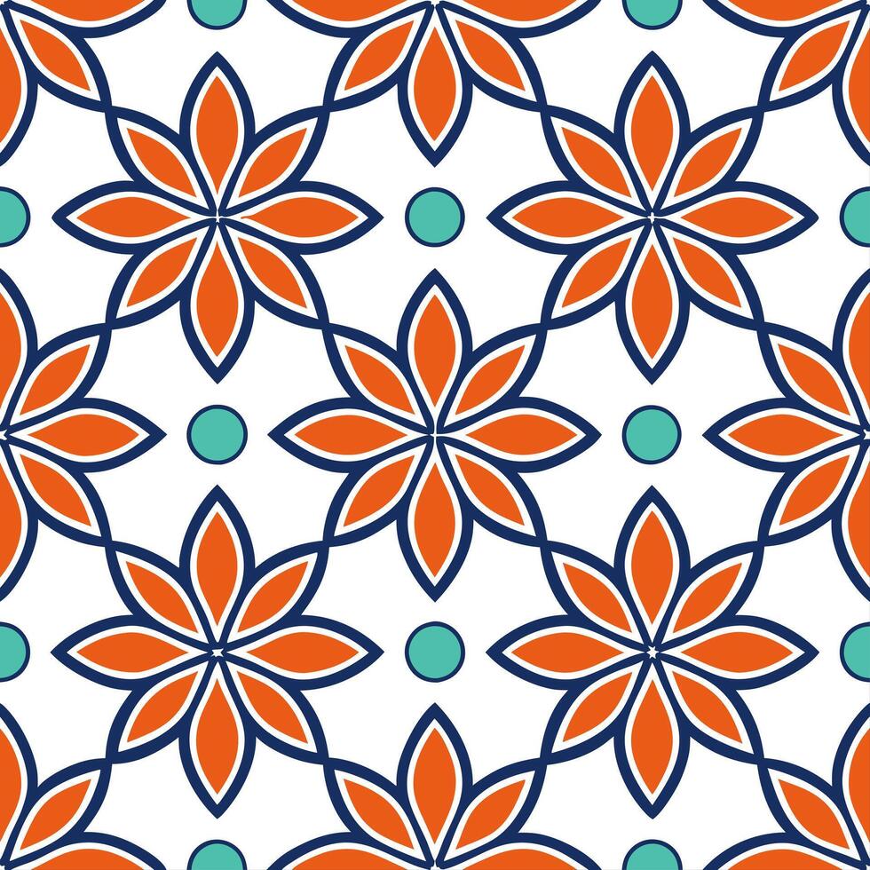 Mexican Talavera geometric patterns and vibrant colors seamless tile pattern with traditional flair vector