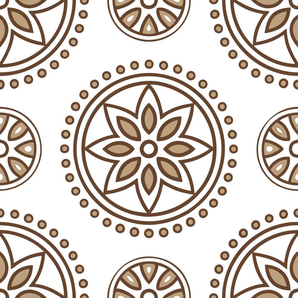 Local motifs seamless pattern with rustic elements and subtle color variations for a cozy cultural design vector
