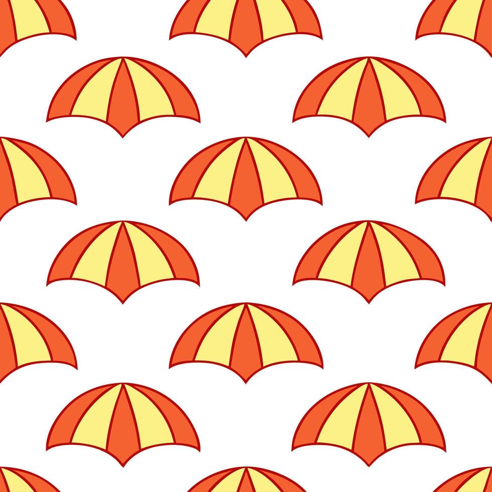 Lively beach umbrella seamless tile pattern with bright bold colors for a fun summer feel vector