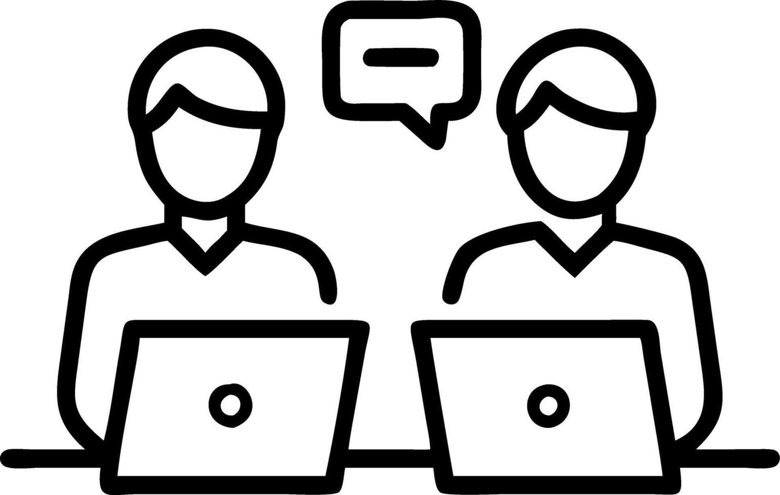 Latin mid aged manager mentor helps Asian worker using laptop in office two happy professional coworkers discuss online plan at work diverse businesspeople using computer and talki Set 2 vector