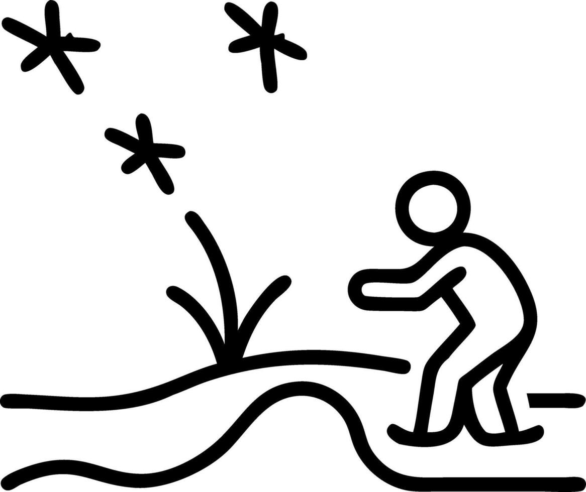 Kneeling by trickling creek celebrating fantastic frontiers odyssey basking in wonder where emerald dragonflies dance silent arcs bridging worlds vector