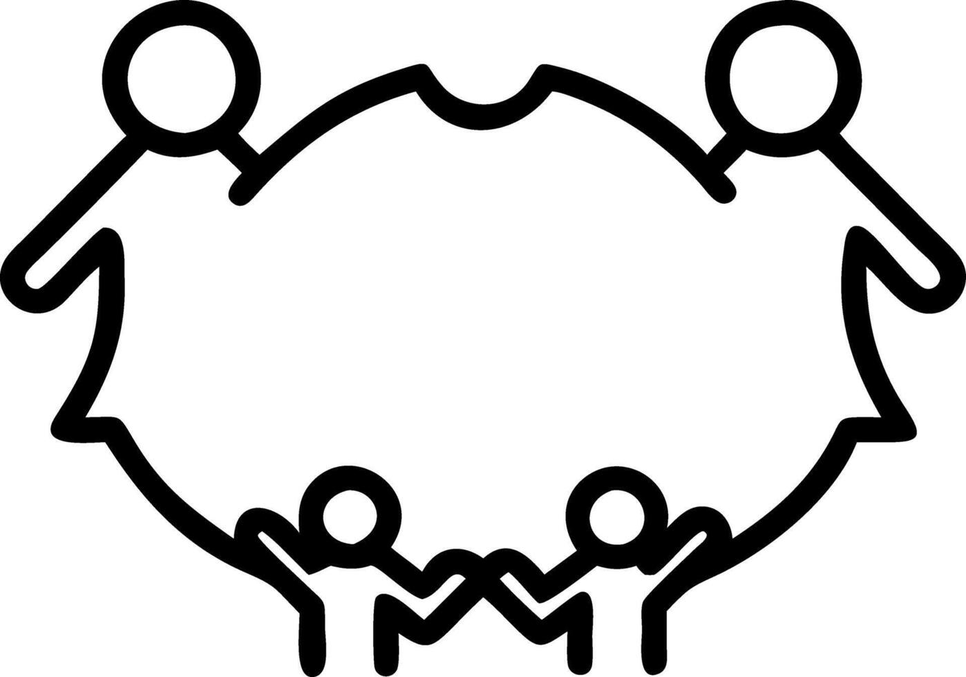 International Day of Families border frame with parents and children holding hands copy space for text Set 4 vector