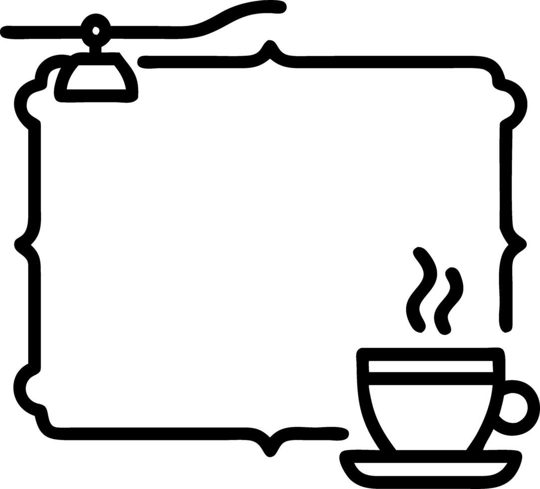 International Coffee Day border frame with coffee cup and coffee beans copy space for text vector