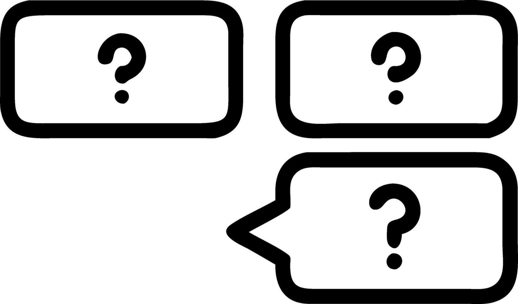 Interactive question panel depicted by a floating set of question marks with one illuminated as the selected option in a digital interface Set 4 vector