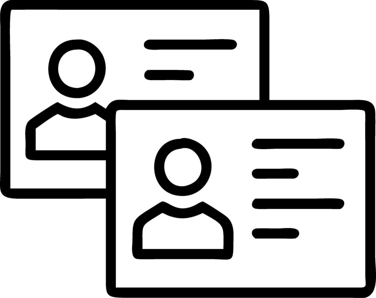 Interactive holographic employee cards are reviewed and organized showcasing employee profiles and management systems vector