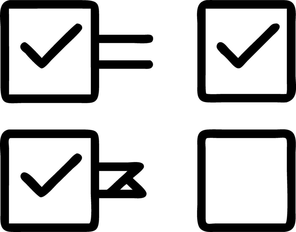 Interactive checkboxes being selected holographically for checklist completion in digital task management vector