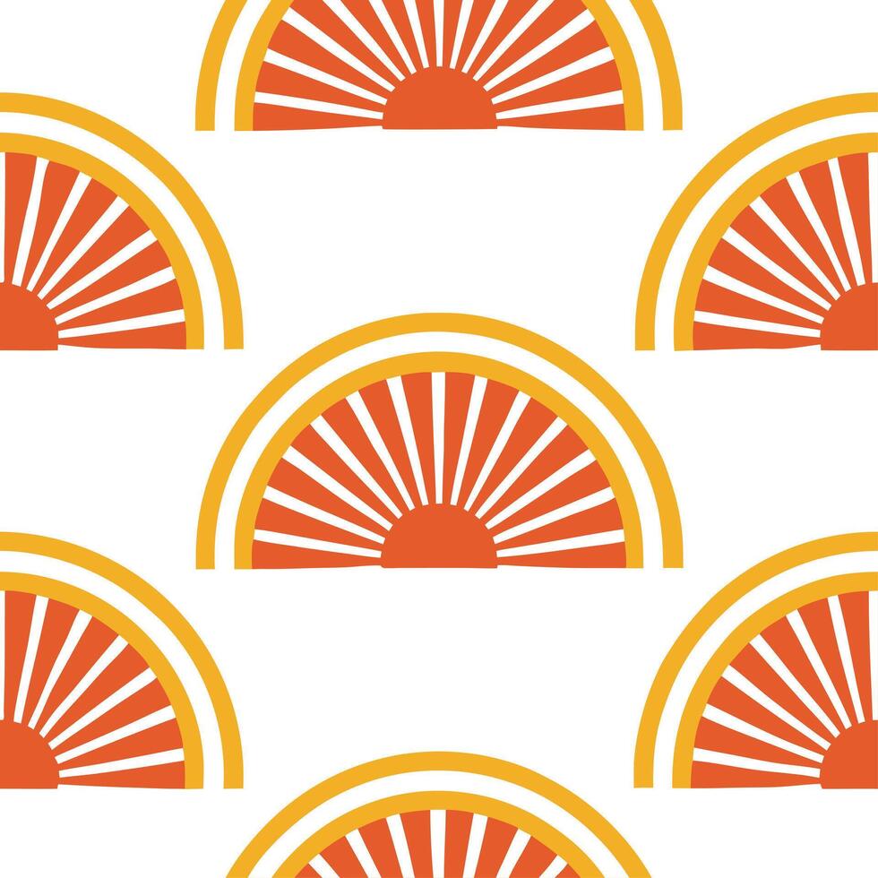 Illustrate a seamless pattern featuring retro polka dots in vibrant primary colors for a playful mid century modern theme Set 5 vector