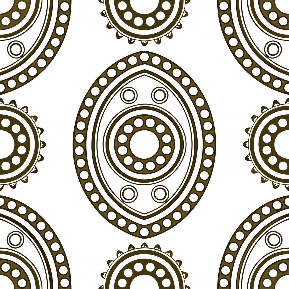 Illustrate a seamless pattern featuring retro polka dots in vibrant primary colors for a playful mid century modern theme vector