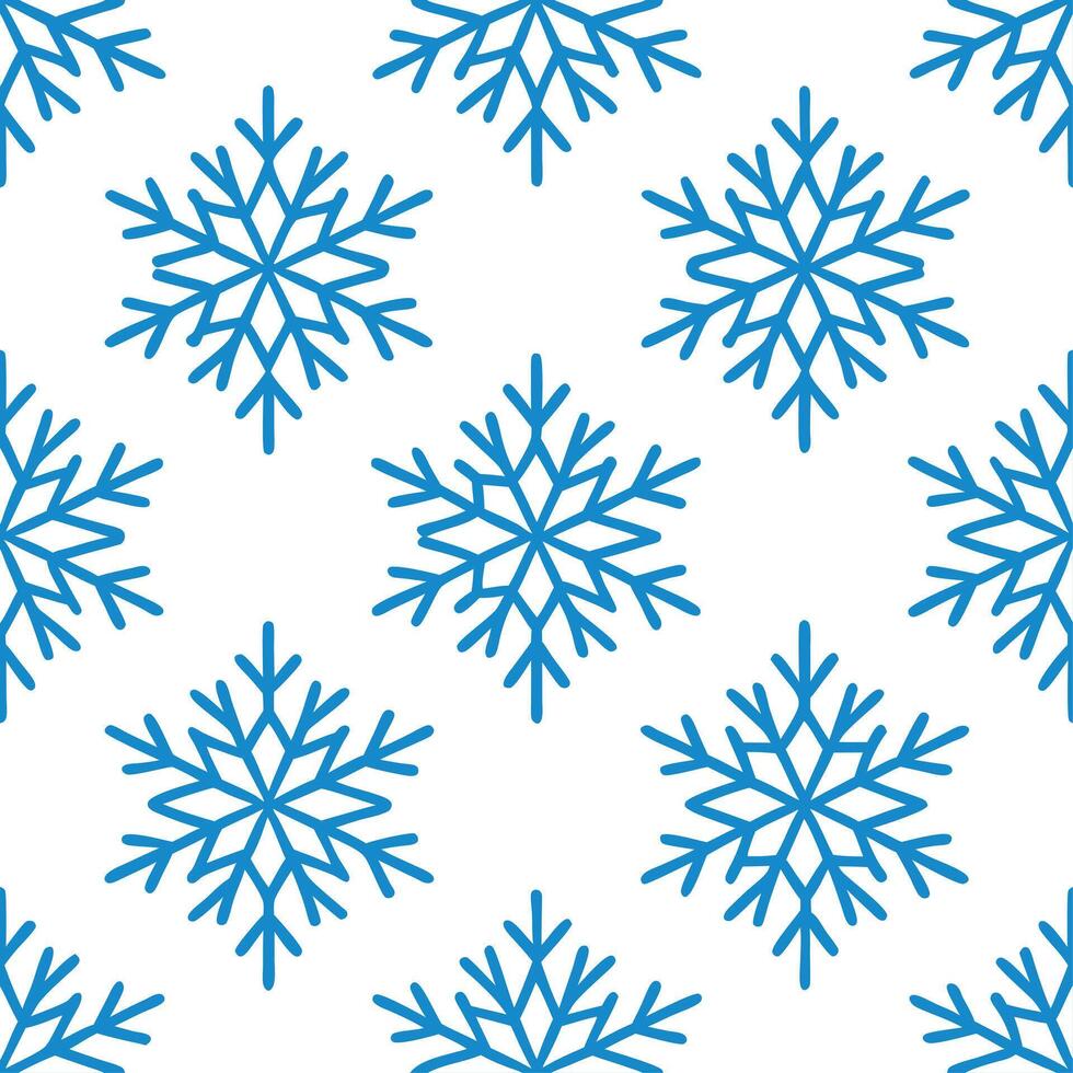 Icy blue frost seamless tile pattern with shimmering snowflakes and crystal accents vector