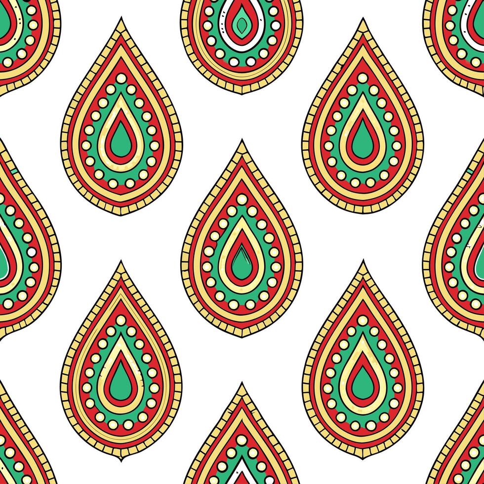 Illustrate a seamless pattern featuring retro polka dots in vibrant primary colors for a playful mid century modern theme Set 13 vector