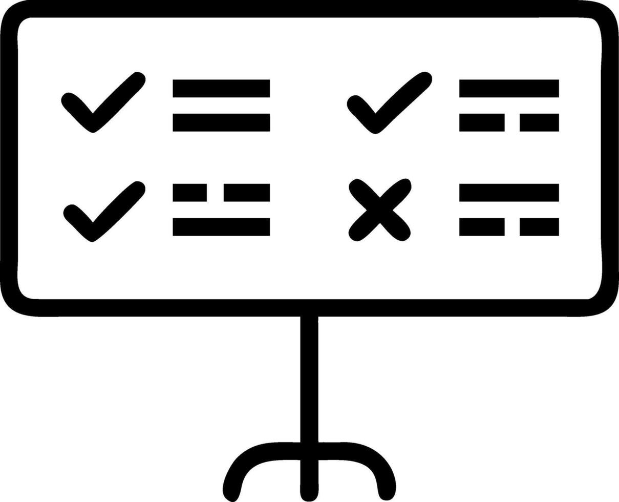 Holographic table of approvals and rejections with green and red indicators for approval matrix in workflow management vector