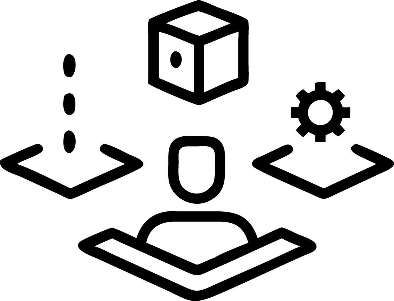 Holographic onboarding icons for employee management displayed on a futuristic interface vector