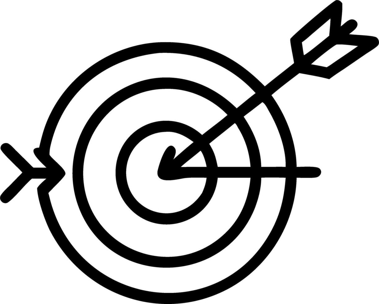 Holographic bullseye with arrows hitting the center symbolizing target achievement and goal success vector