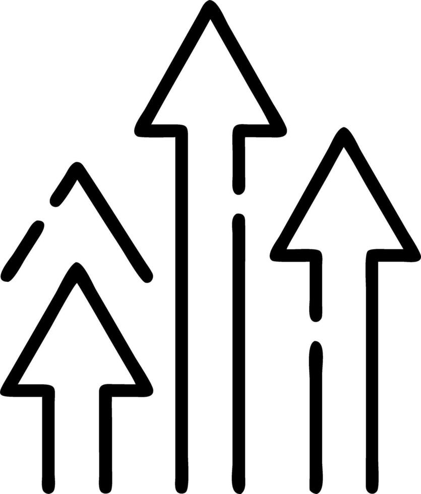 Holographic arrows pointing upward symbolizing financial or market growth vector