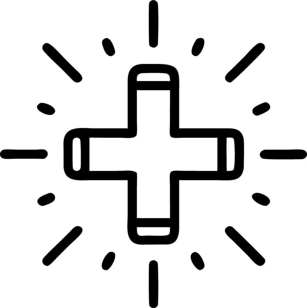 Healthcare technology glowing cross symbol surrounded by health related digital icons in a medical tech environment Set 2 vector