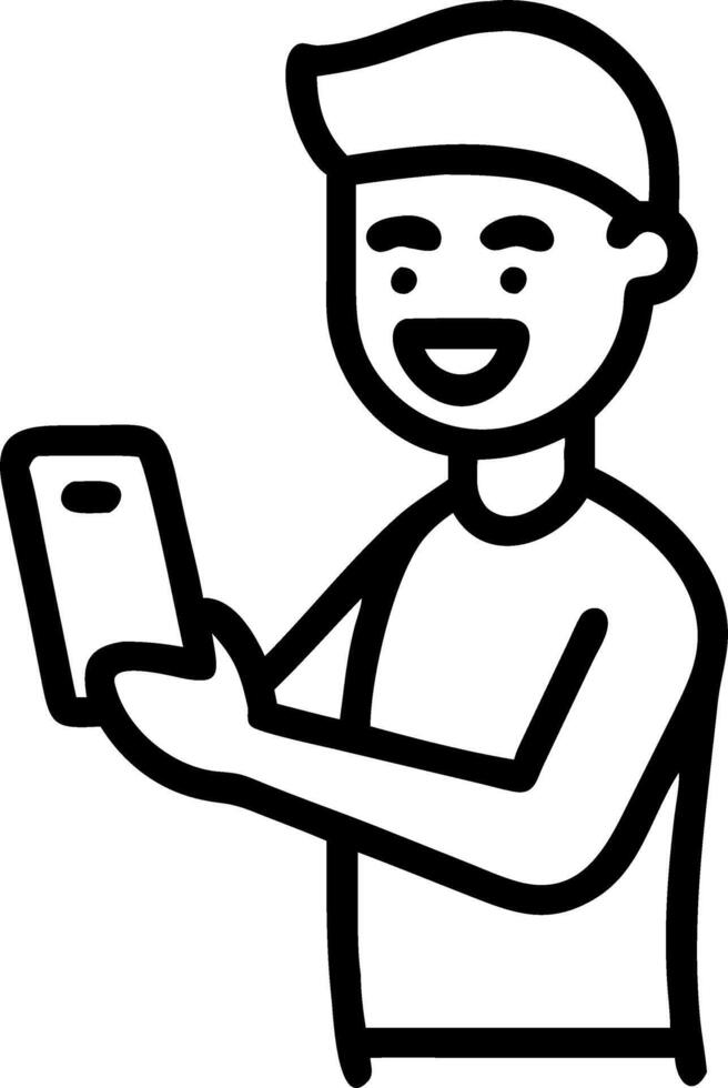 Happy smiling Gen Z African American hipster male model standing by yellow urban wall using cell phone looking at smartphone stylish street scene vector