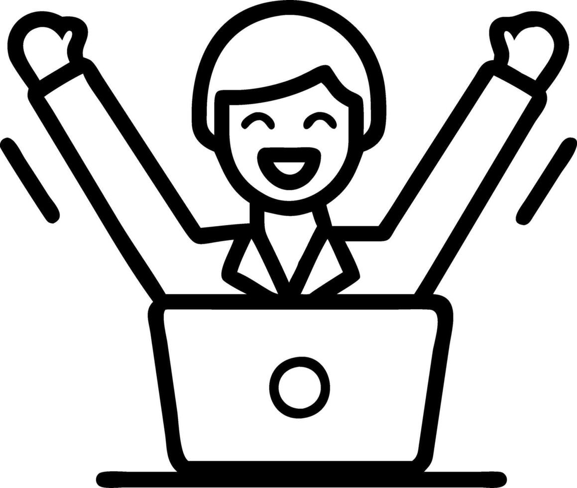Happy excited young African American professional business woman executive celebrates success good results achievement in office at work sitting with computer at workplace looking Set 4 vector