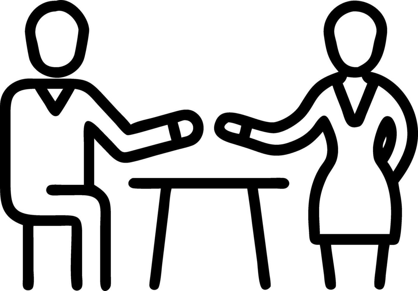 Happy businessman and businesswoman shaking hands at group board meeting professional business executive leaders making handshake agreement successful company trade partnership han vector