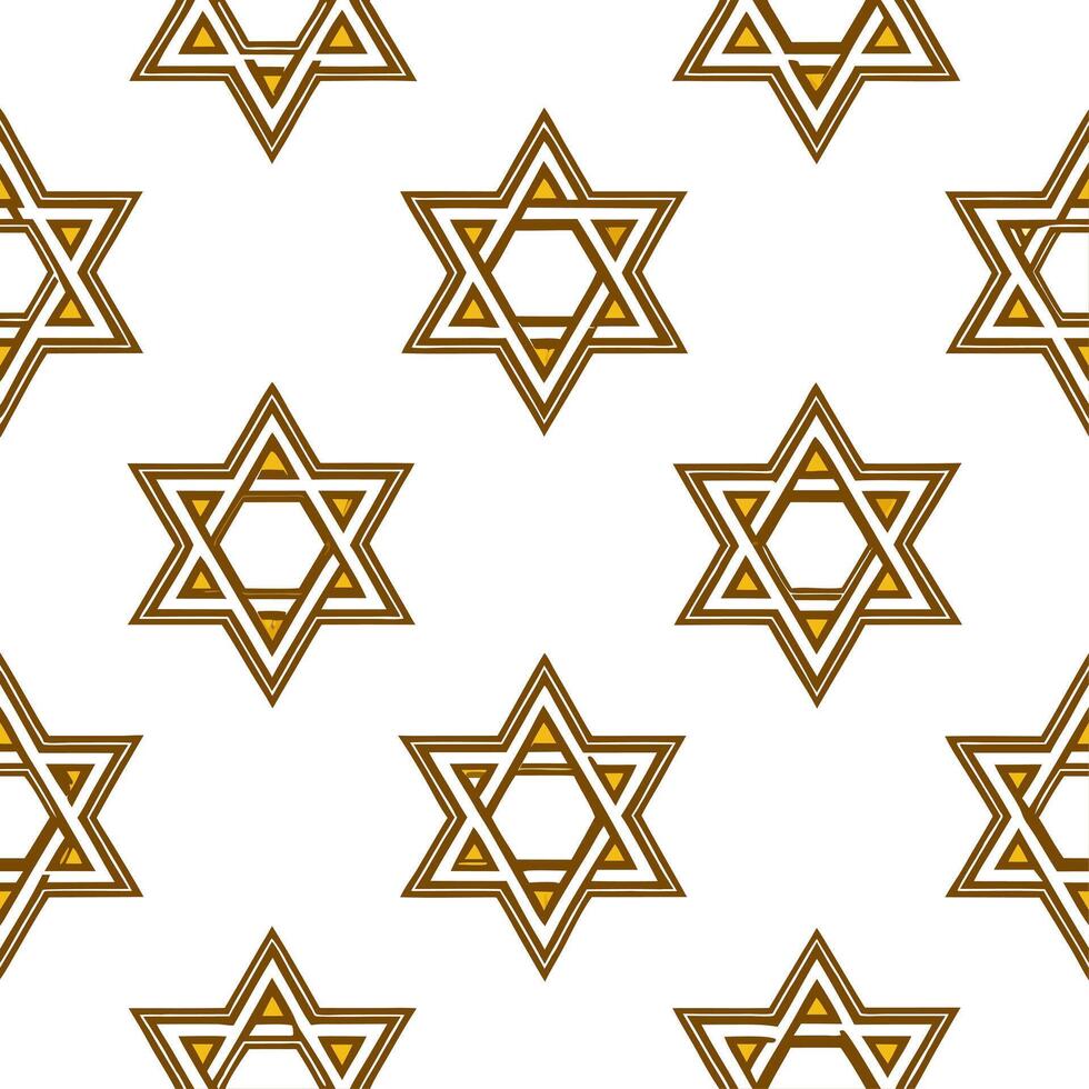 Hanukkah stars seamless pattern with gold accents and twinkling lights for a luxurious holiday feel vector