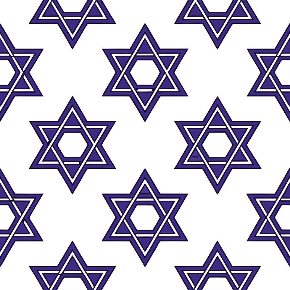 Hanukkah stars seamless pattern with deep blue and purple tones for a rich and sophisticated holiday look vector