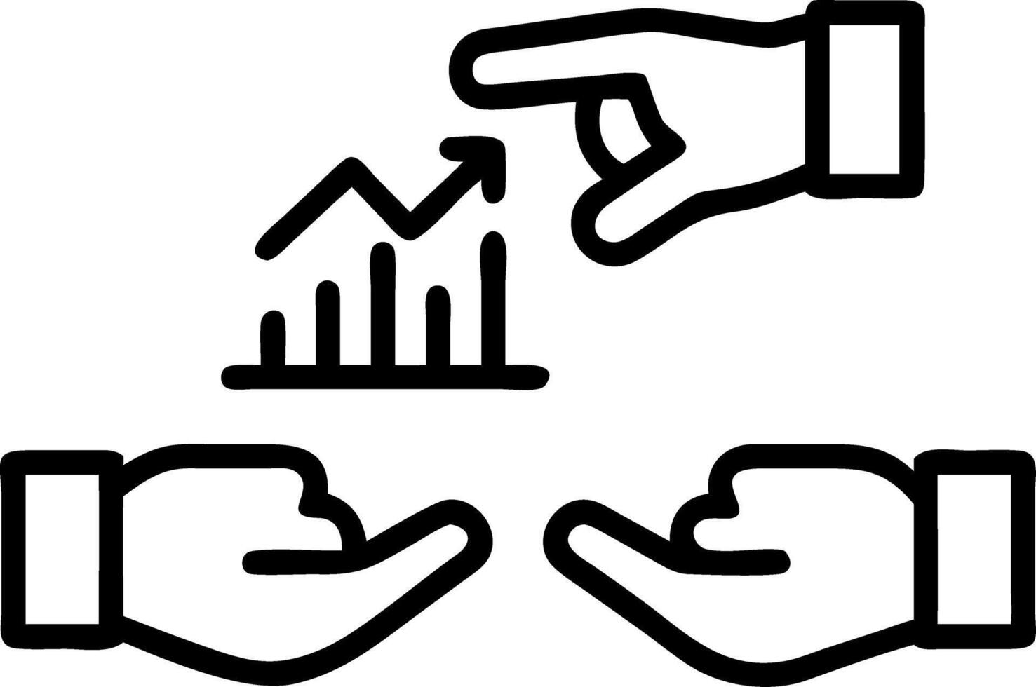 Hands interacting with floating charts graphs and analytics to demonstrate data driven decision making in business strategies Set 2 vector
