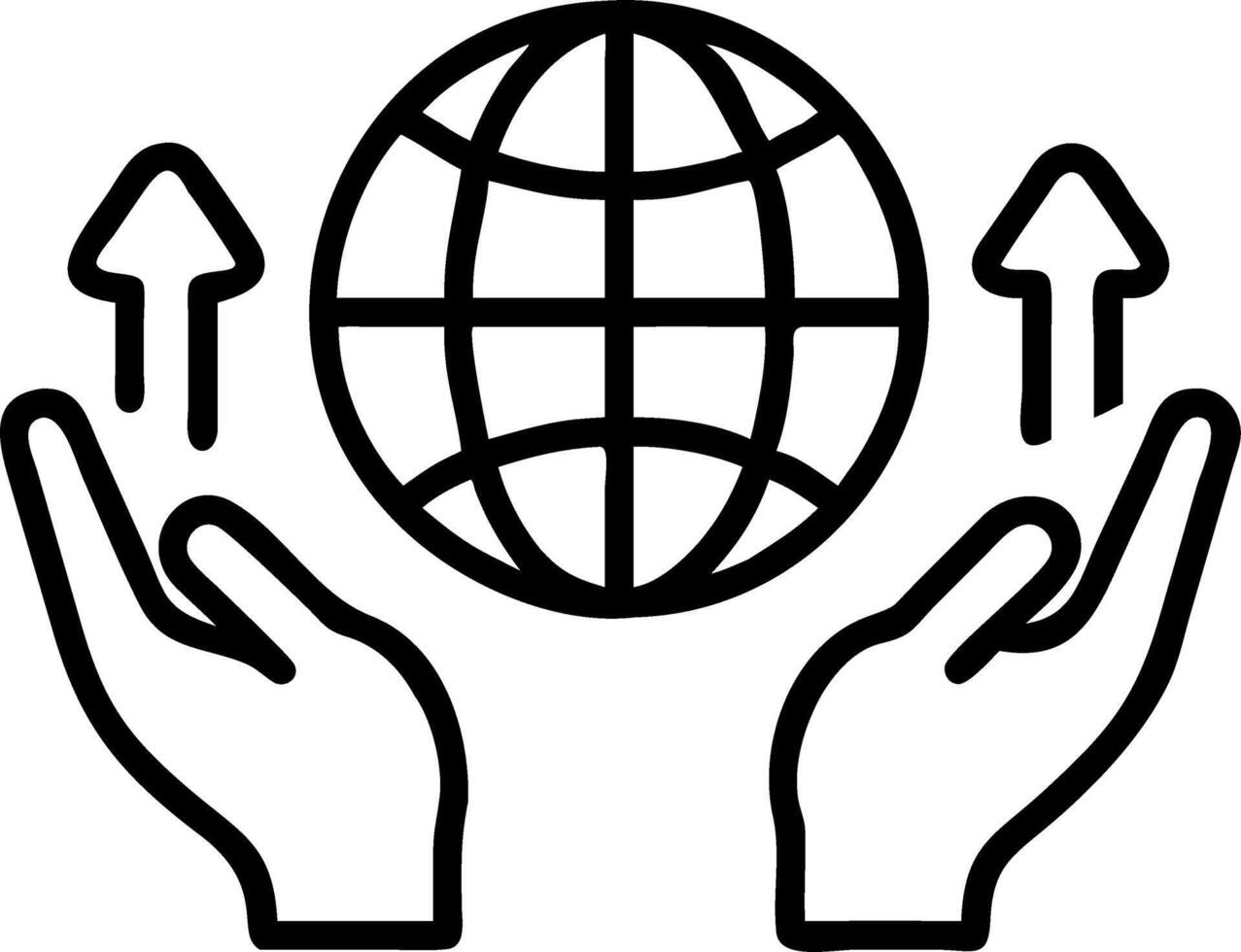 Hands interacting with a holographic globe showing financial and linguistic data to represent global market insights in business intelligence vector