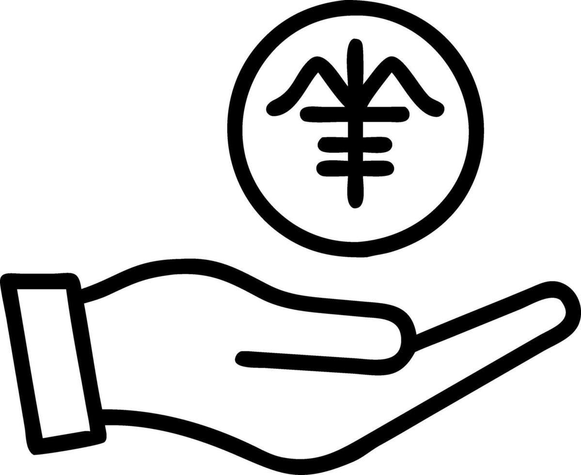Hand showcasing holographic heritage symbol representing japan Kyoto heritage in empty space background vector