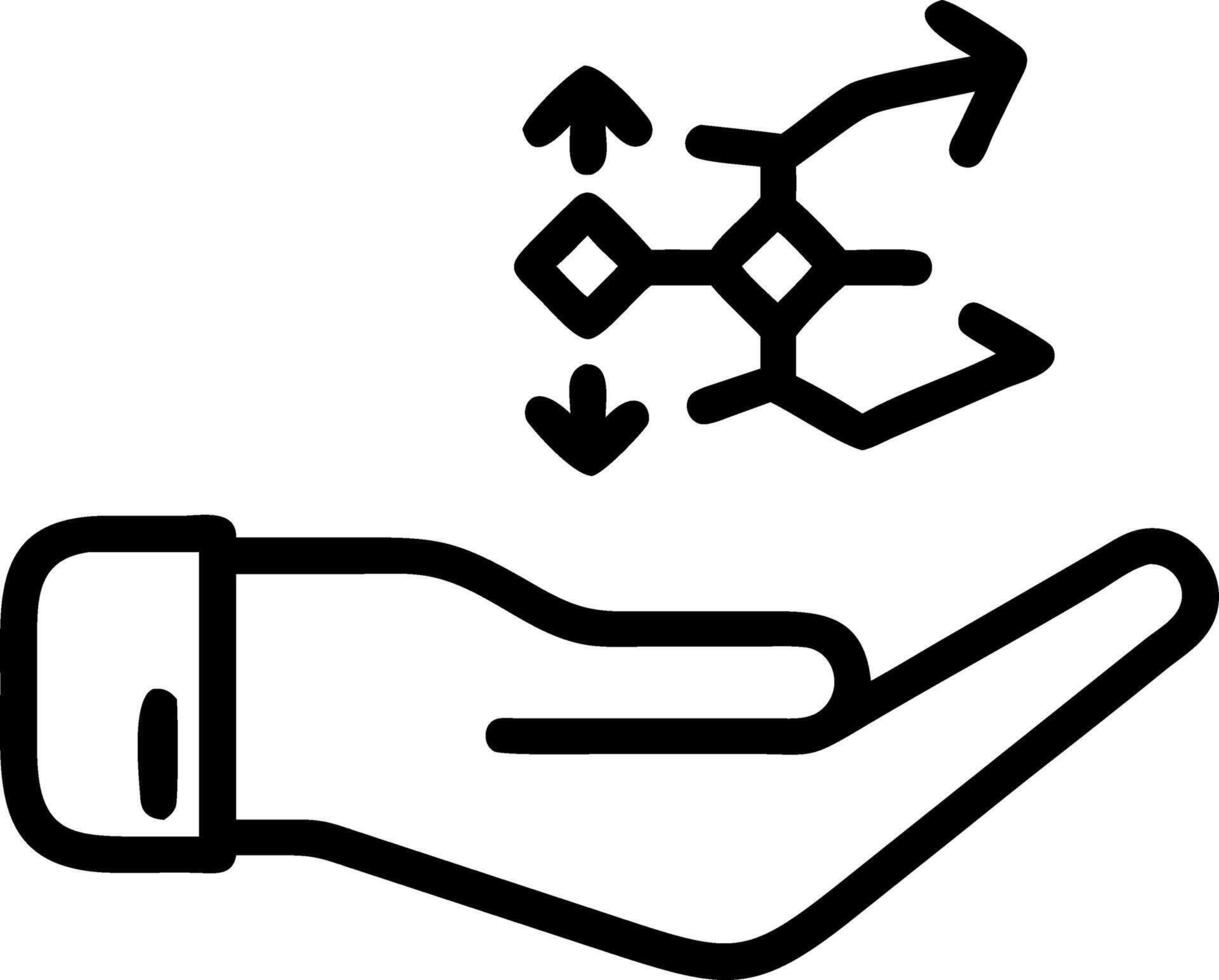Hand presenting holographic secretion symbol representing growth hormone hormone in empty space background vector