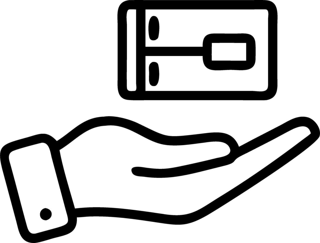 Hand presenting holographic long weekends family trip symbols with empty space background vector
