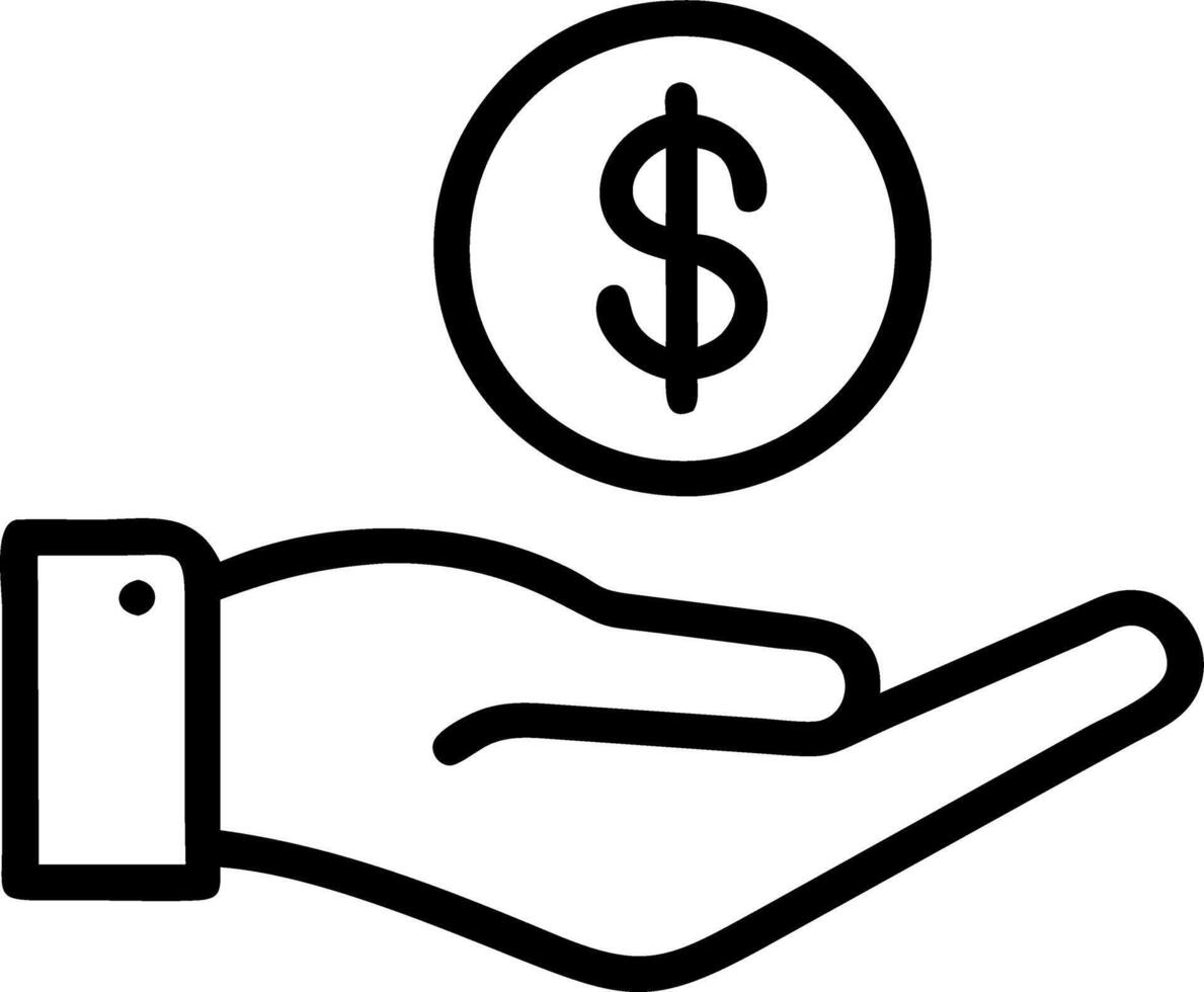 Hand presenting holographic investment banking jobs symbol representing investment banking jobs in empty space background vector