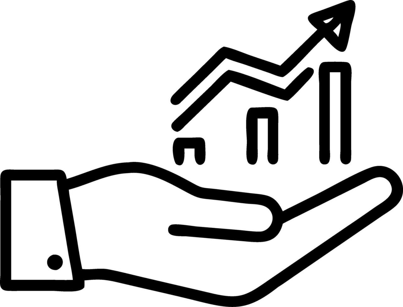 Hand presenting holographic goals symbol representing growth mindset learning goals in empty space background Set 3 vector